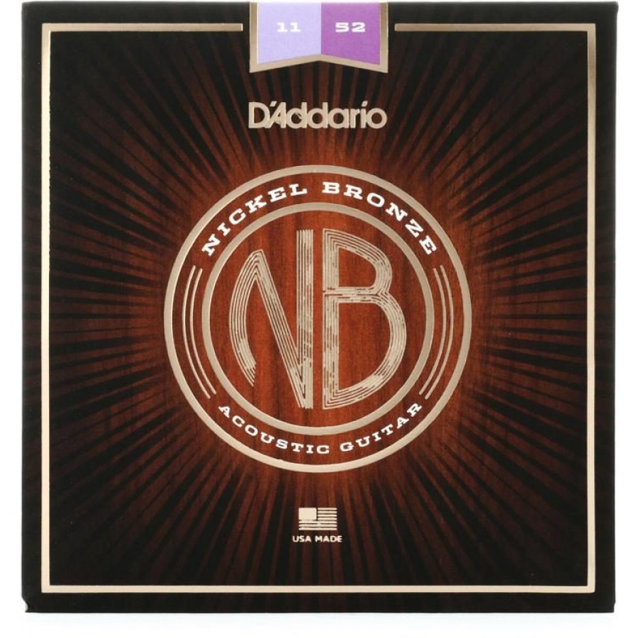 D'Addario NB1152 Nickel Bronze Custom Light Acoustic Strings Strings (.011-.052)